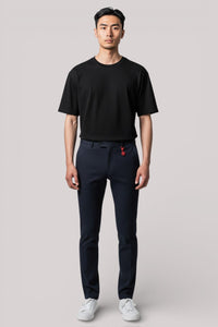 PANTALONE UOMO SLIM FIT IN JERSEY STRETCH BLU - Linassi