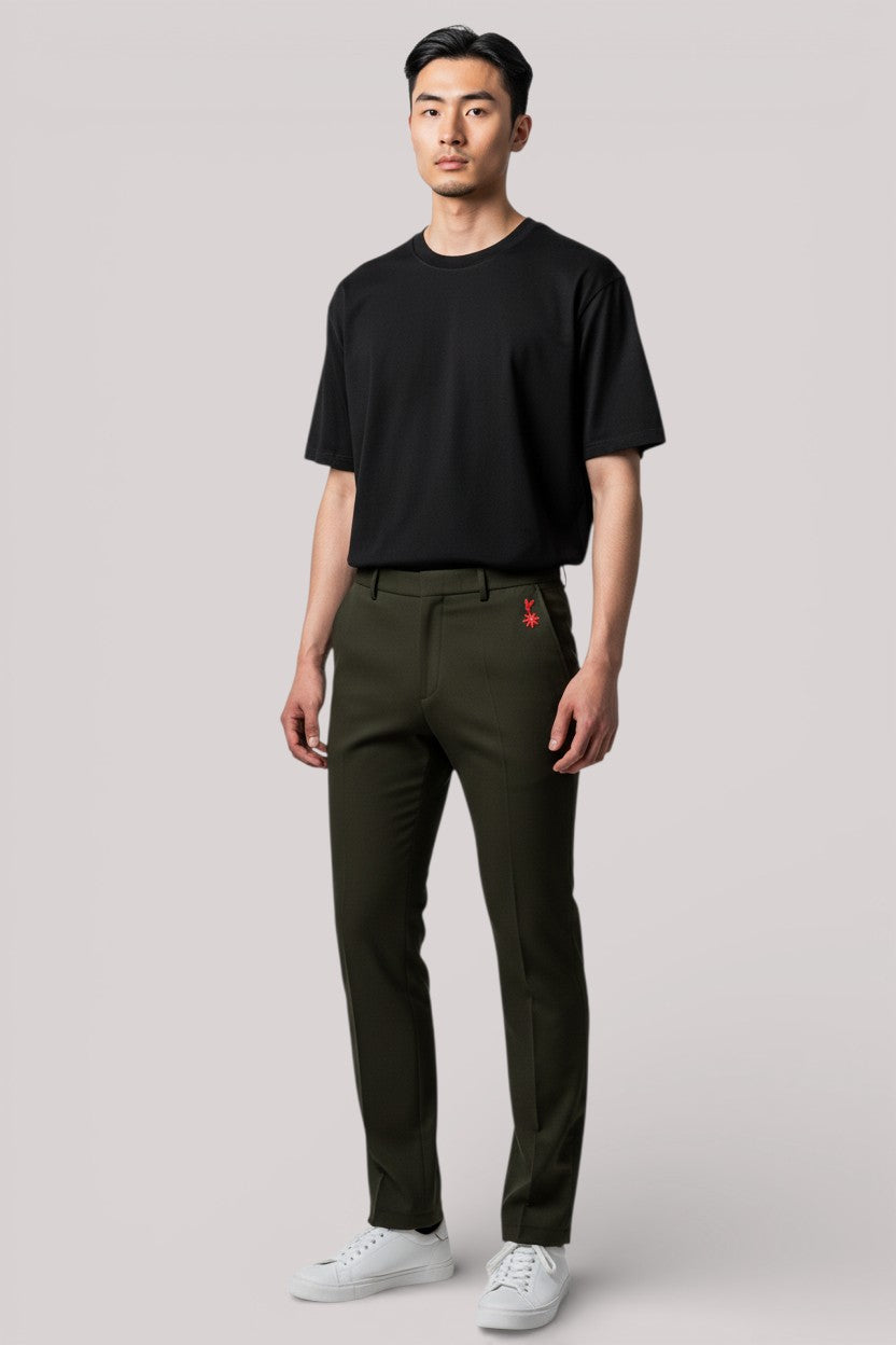 PANTALONE UOMO SLIM FIT IN JERSEY STRETCH NERO - Linassi