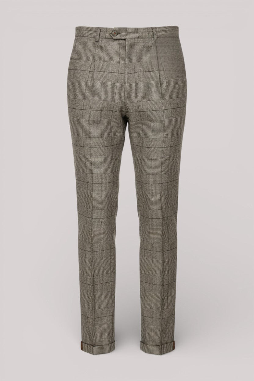 PANTALONE UOMO GALLES IN LANA STRETCH GRIGIO - Linassi