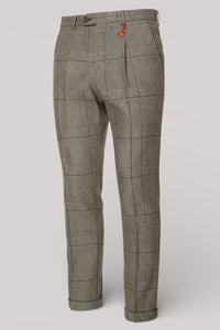 PANTALONE UOMO GALLES IN LANA STRETCH GRIGIO - Linassi