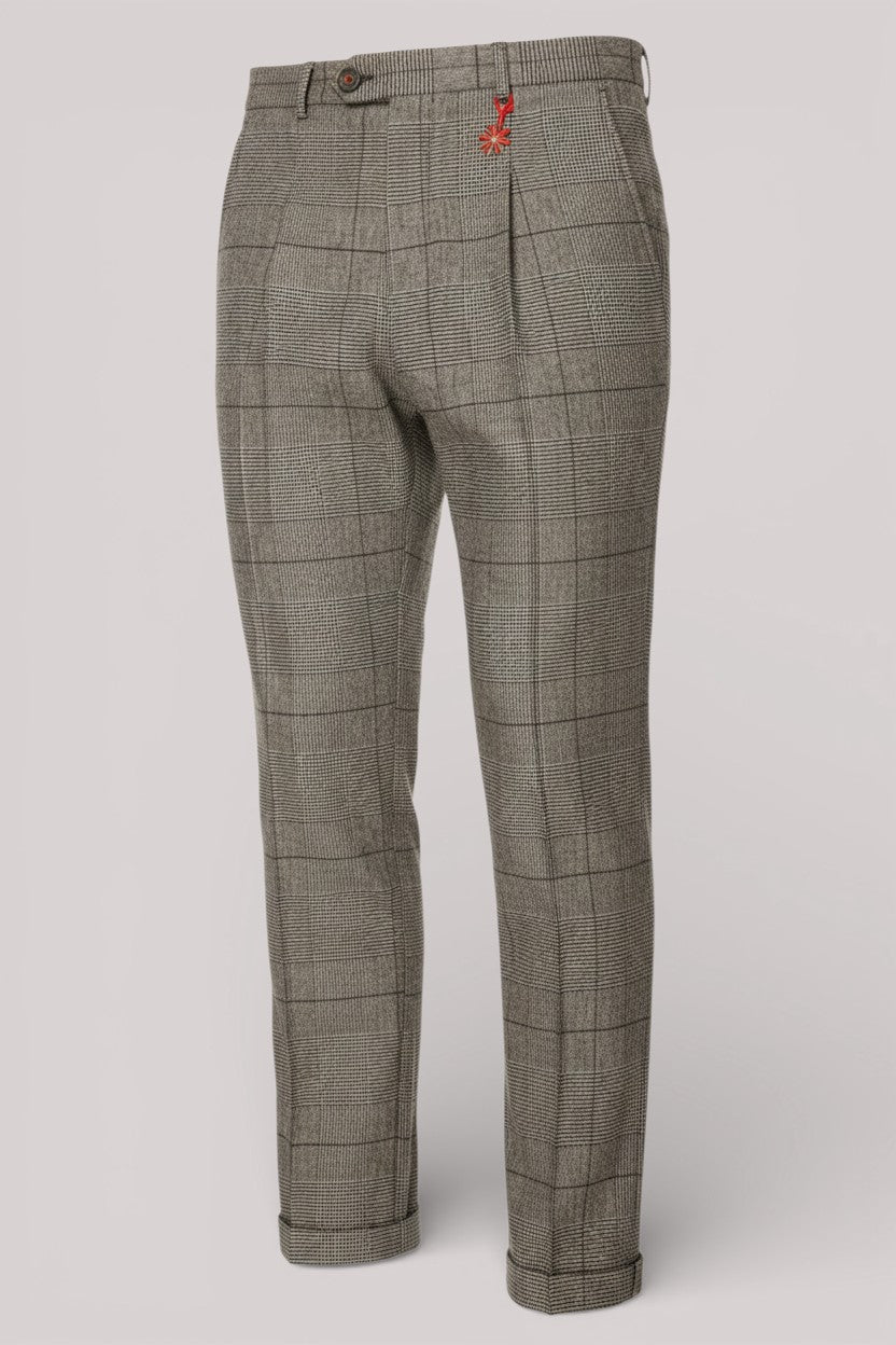 PANTALONE UOMO GALLES IN LANA STRETCH GRIGIO - Linassi