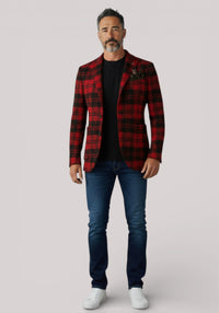GIACCA UOMO SLIMFIT TARTAN ROSSO - 3132G2728M1 203699 18 - Linassi