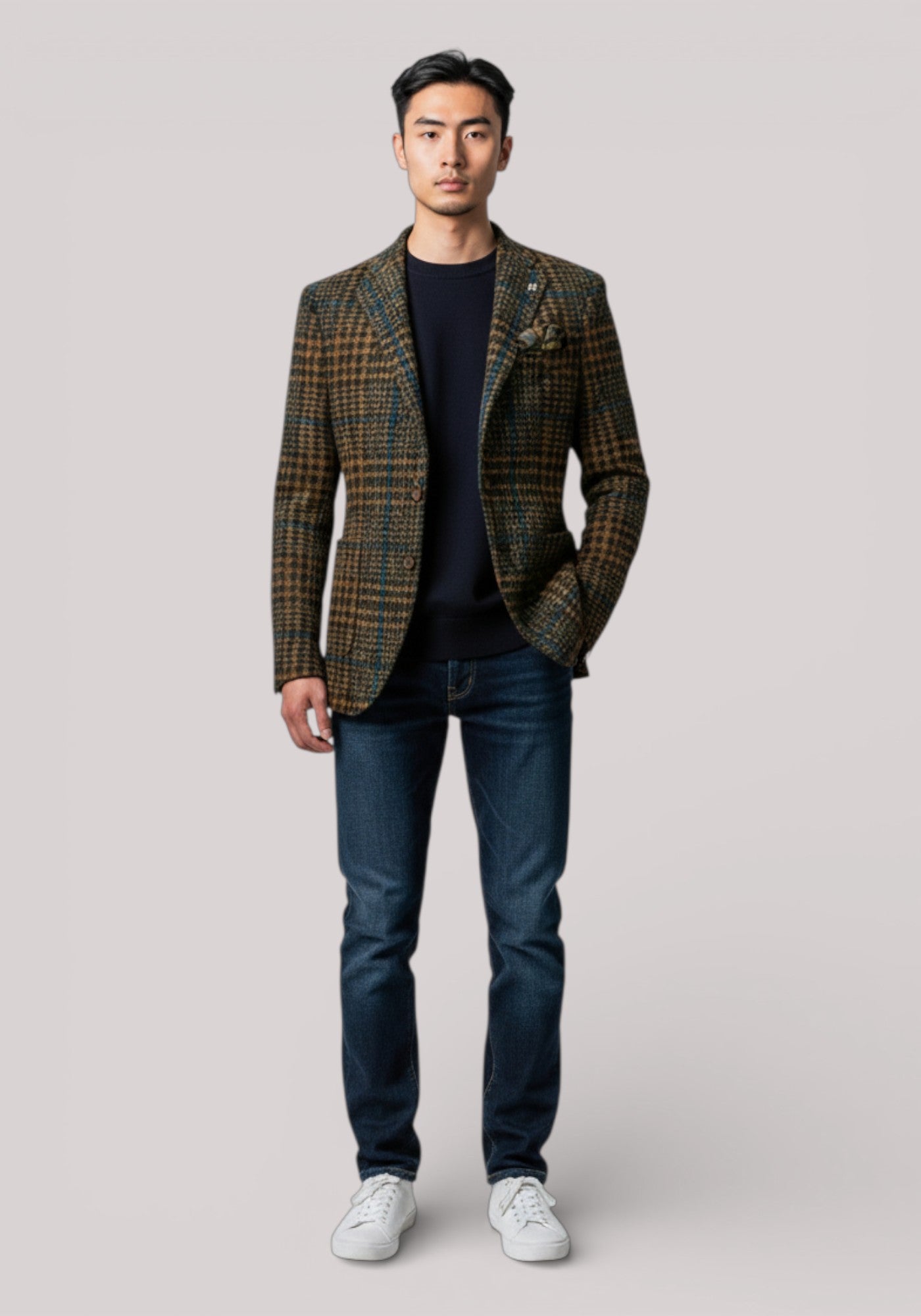GIACCA UOMO SLIMFIT TARTAN MARRONE - 3132G2728M1 203703 28 - Linassi