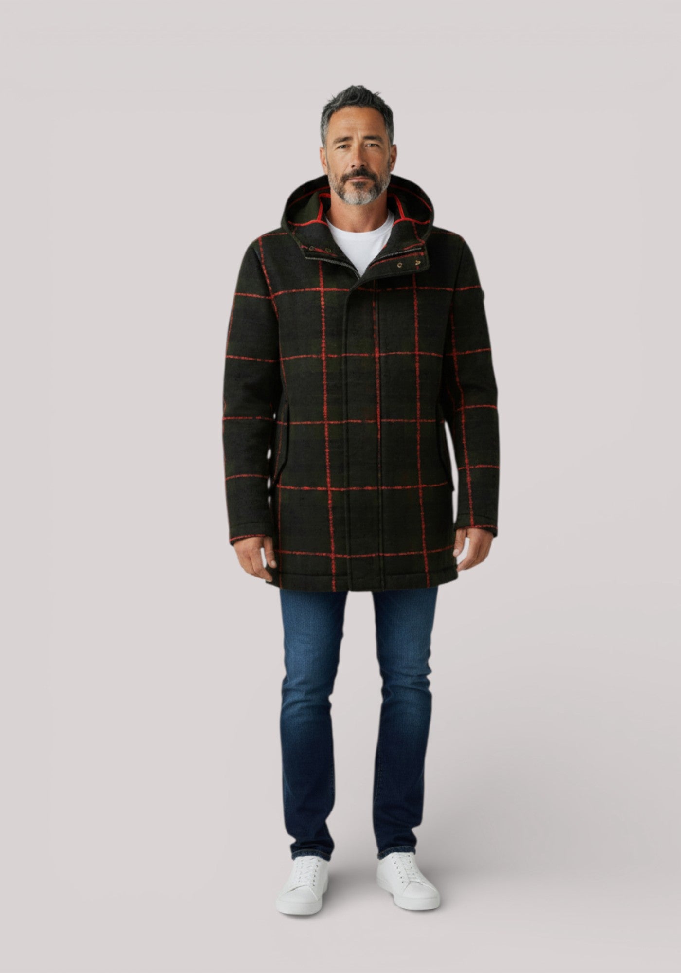 CAPPOTTO UOMO IN MISTO LANA TARTAN VERDE - 3132H83171 203742 40 - Linassi