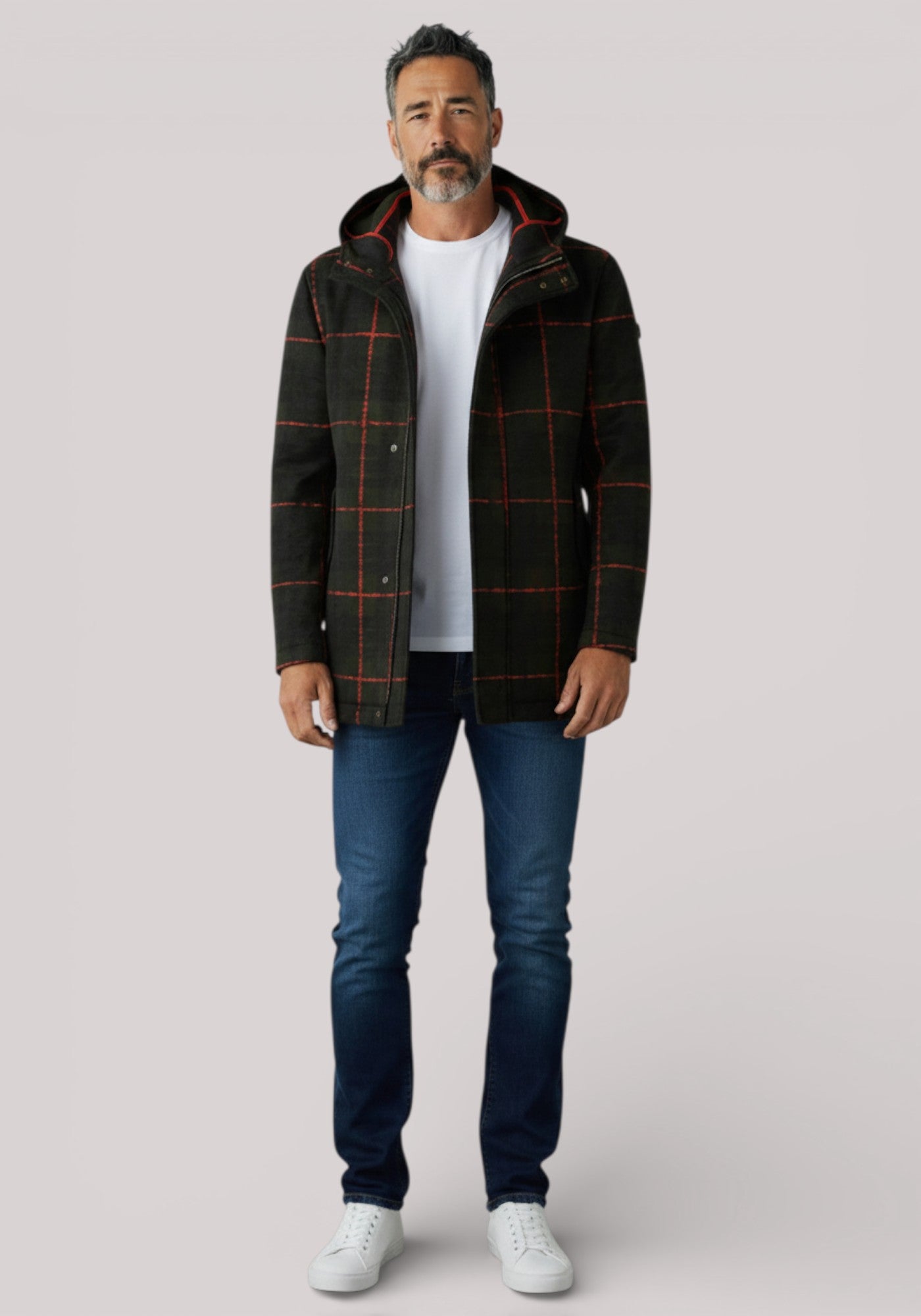 CAPPOTTO UOMO IN MISTO LANA TARTAN VERDE - 3132H83171 203742 40 - Linassi