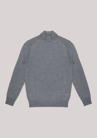 MAGLIA UOMO MOCK NECK IN PURA LANA GRIGIO