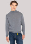 MAGLIA UOMO MOCK NECK IN PURA LANA GRIGIO