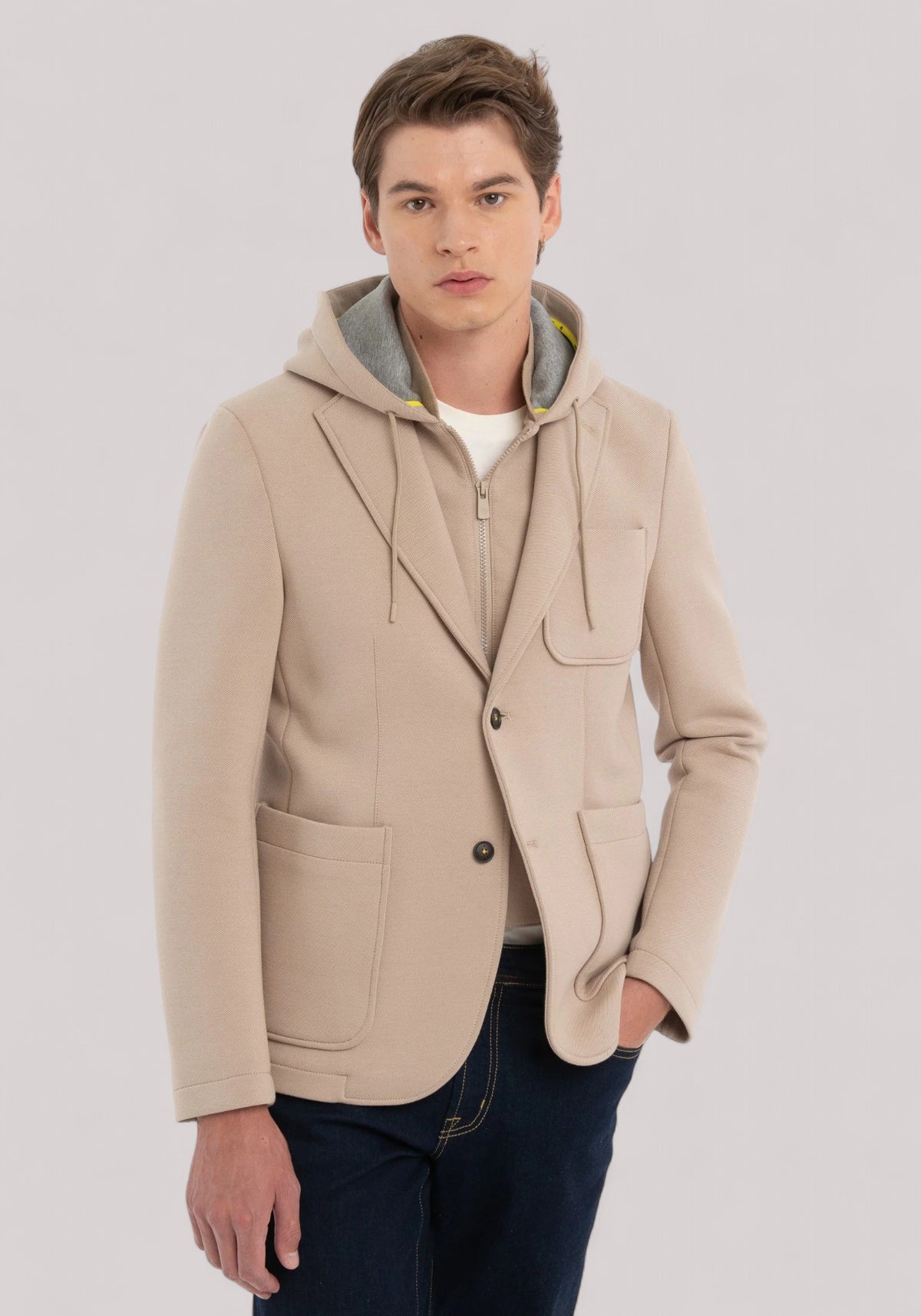GIACCA UOMO NEOPRENE CAPPUCCIO BEIGE