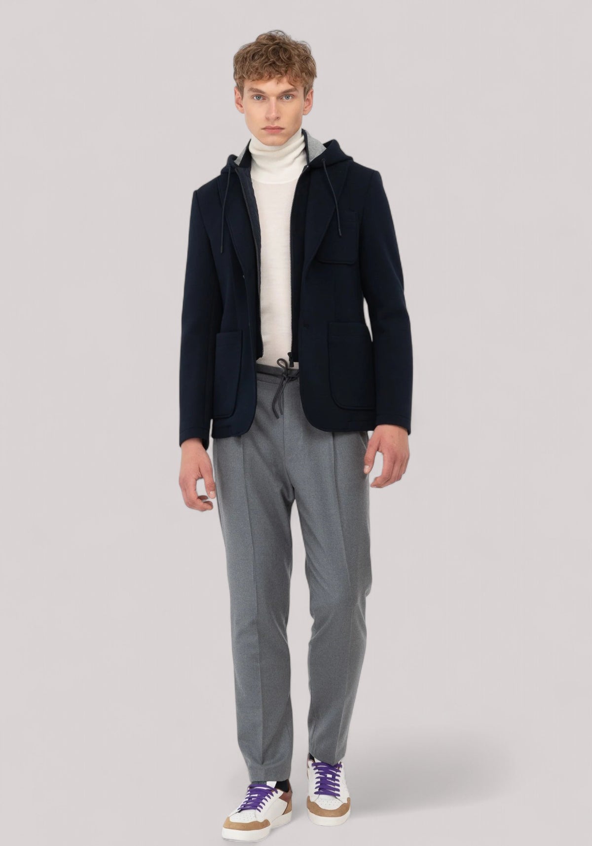 GIACCA UOMO NEOPRENE CAPUCCIO  BLU