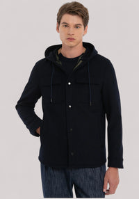 GIUBBINO UOMO CON CAPPUCCIO BLU