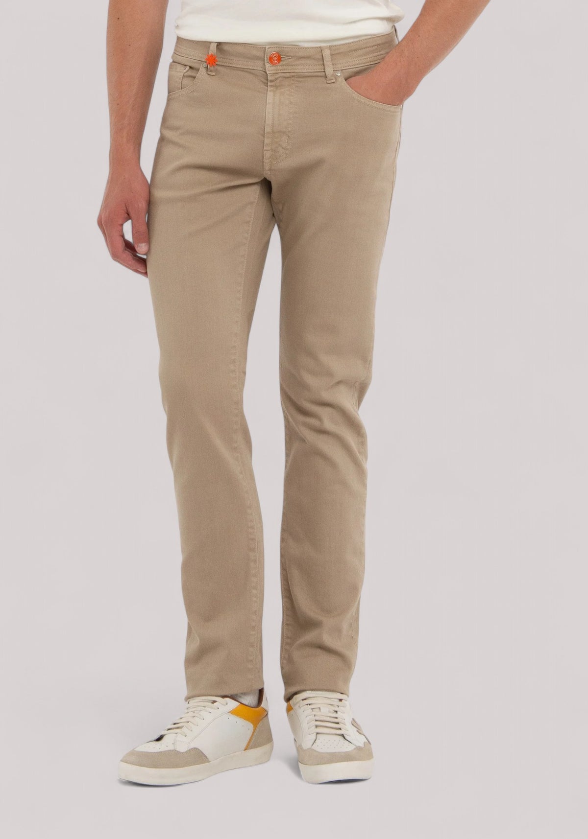 JEANS UOMO TINTO IN CAPO BEIGE SCURO