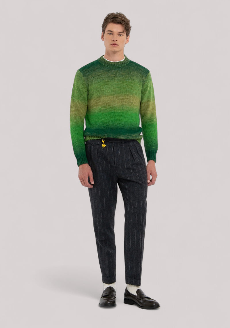 MAGLIA UOMO MISTO LANA DEGRADE VERDE
