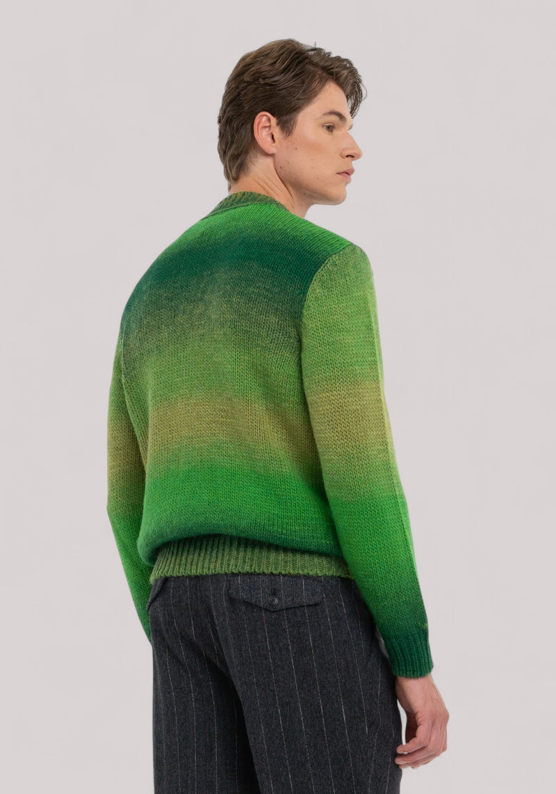 MAGLIA UOMO MISTO LANA DEGRADE VERDE