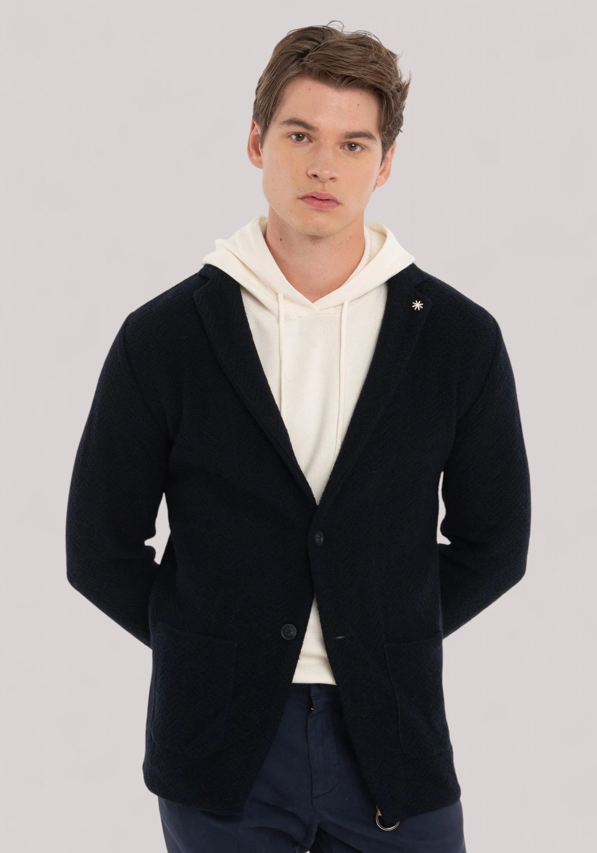 GIACCA UOMO RESCA MISTO LANA BLU