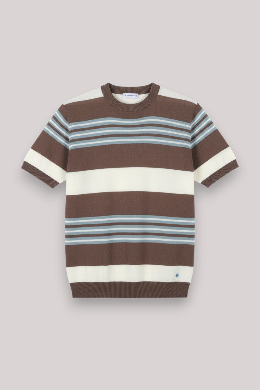 T-SHIRT UOMO IN JERSEY MARRONE - Linassi