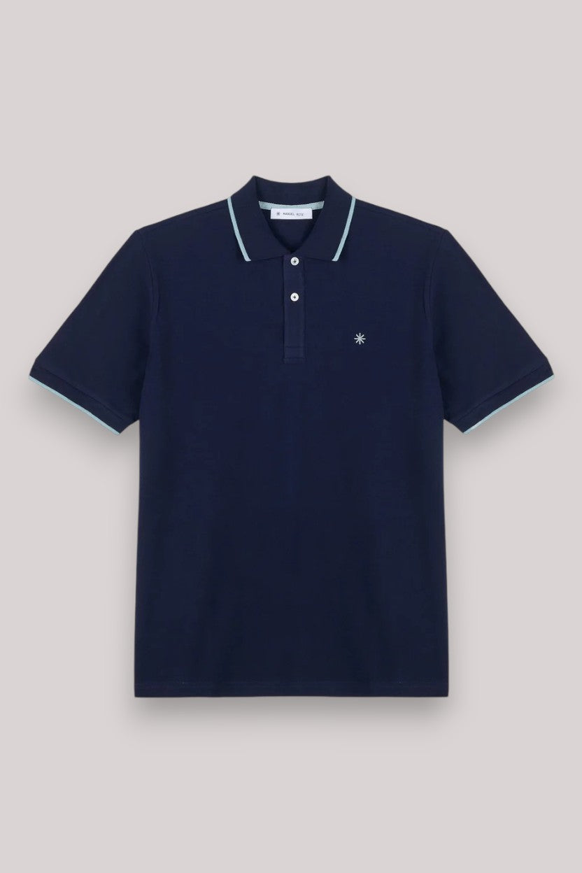 POLO UOMO PIQUET COTONE NAVY BLUE - Linassi