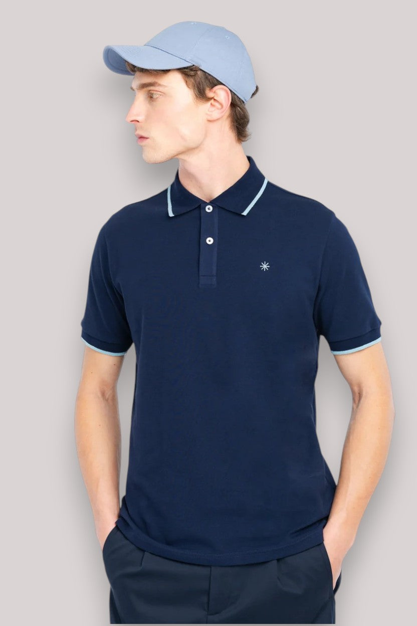 POLO UOMO PIQUET COTONE NAVY BLUE - Linassi
