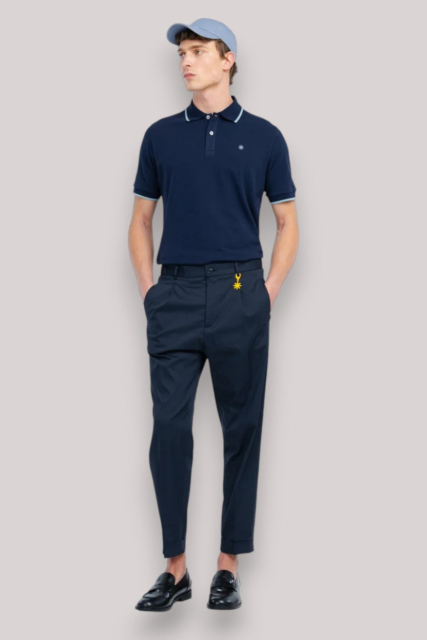 POLO UOMO PIQUET COTONE NAVY BLUE - Linassi