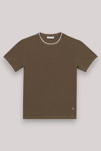 T-SHIRT UOMO JERSEY STRETCH MARRONE - Linassi