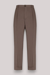 PANTALONE UOMO FRESCO LANA STRETCH MARRONE - Linassi