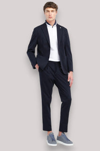 PANTALONE UOMOIN JERSEY NAVY BLUE - Linassi