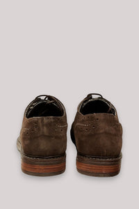SCARPE UOMO IN TESSUTO FANTASIA E CAMOSCIO MARRONE 270 - Linassi
