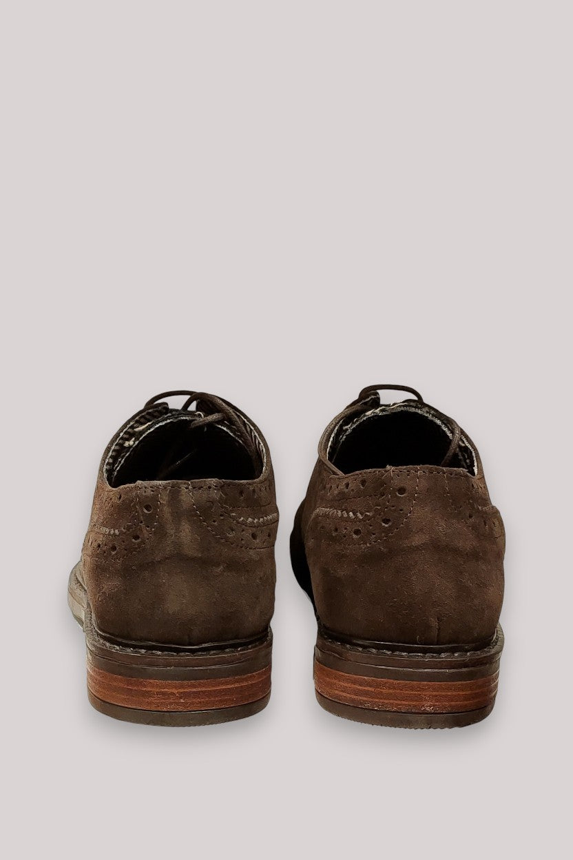 SCARPE UOMO IN TESSUTO FANTASIA E CAMOSCIO MARRONE 270 - Linassi