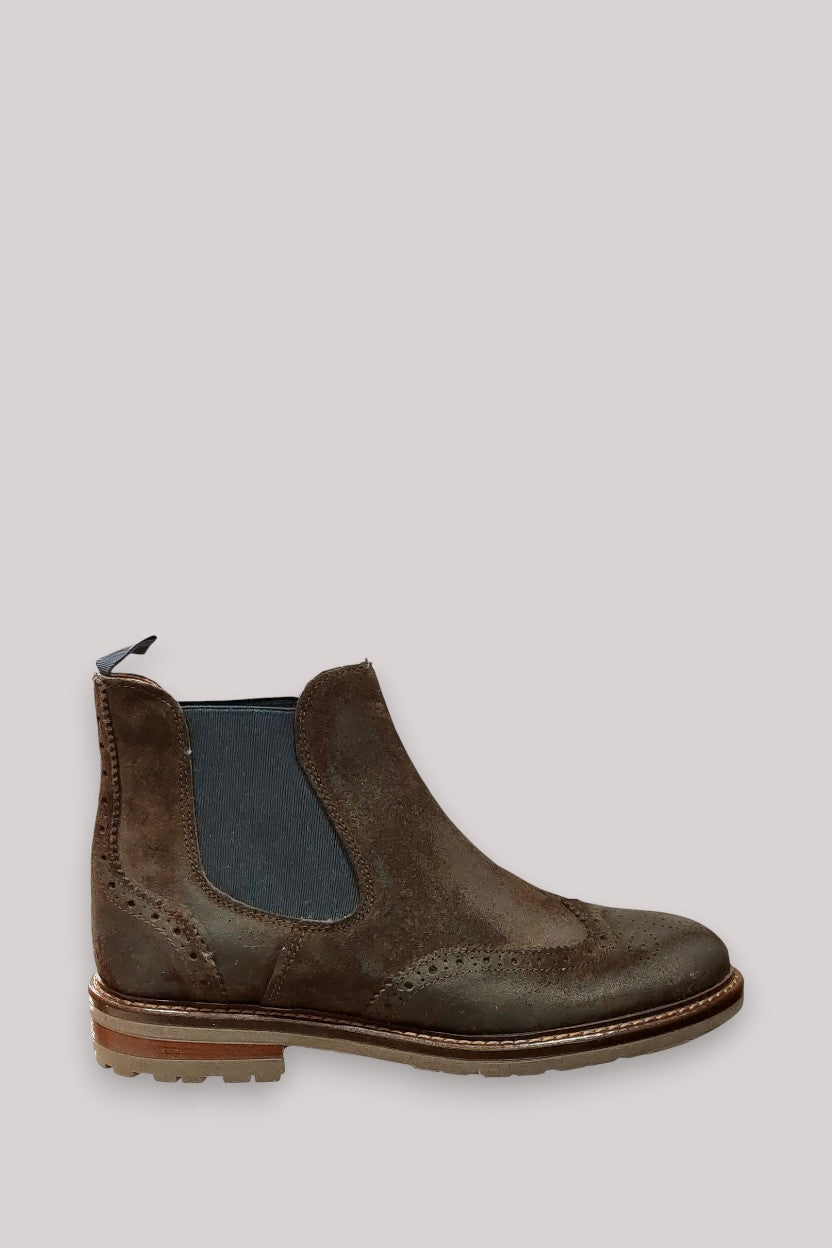 SCARPE UOMO BOOTS IN CAMOSCIO VINTAGE MARRONE 290 - Linassi