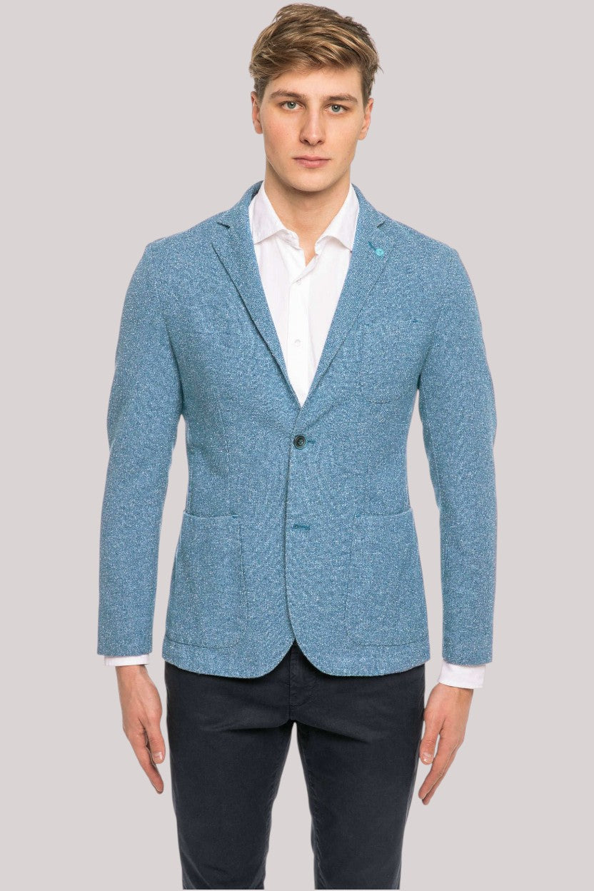 GIACCA UOMO  IN MISTO COTONE  AZZURRO - A182GEGE78|TF035O - Linassi