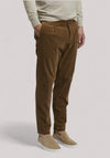 PANTALONE UOMO IN VELLUTO 500 RIGHE CON COULISSE TERRA