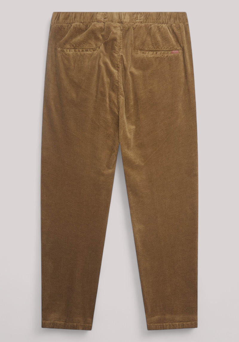 PANTALONE UOMO IN VELLUTO 500 RIGHE CON COULISSE TERRA