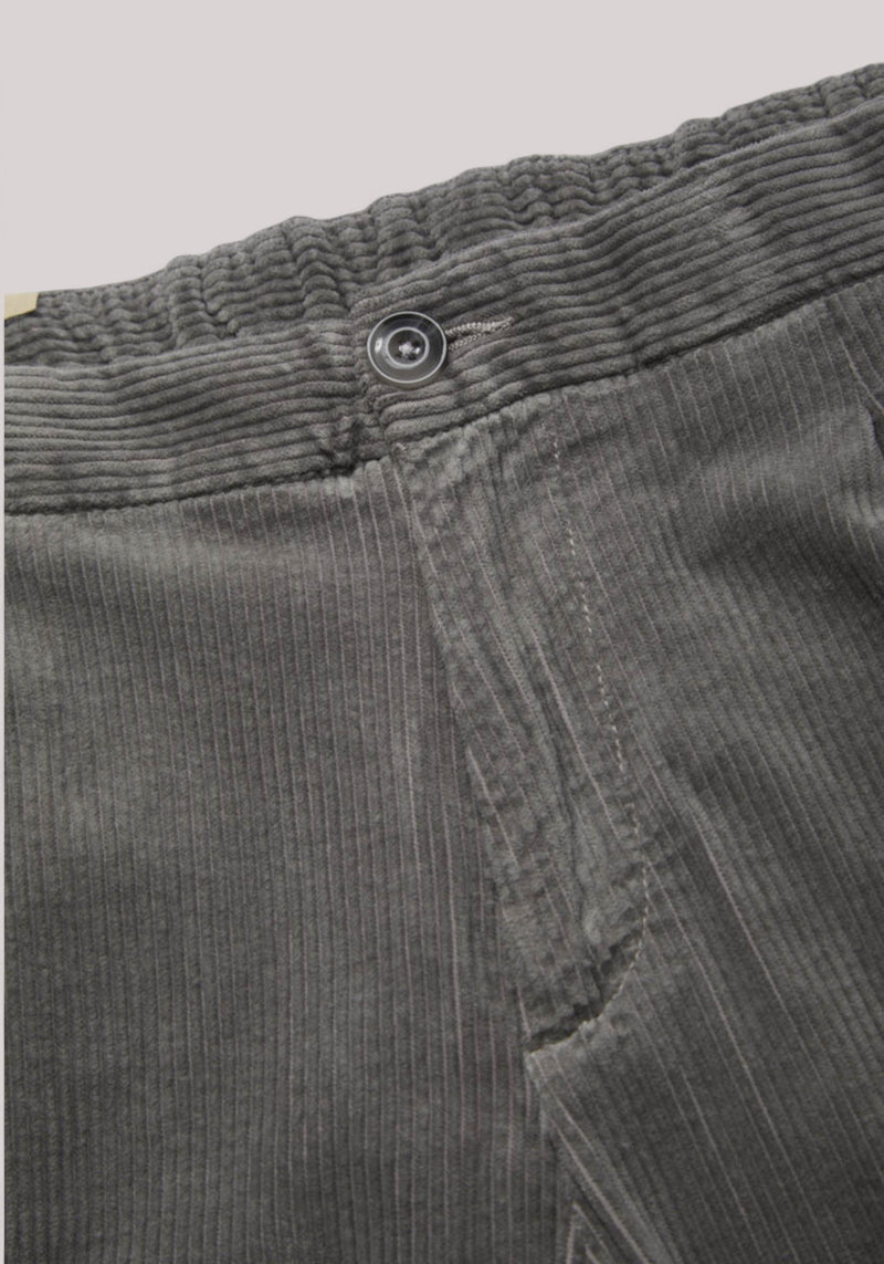 PANTALONE UOMO IN VELLUTO 500 RIGHE CON COULISSE GRIGIO MEDIO