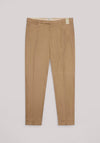 PANTALONE UOMO MISTO LINO SLIM FIT CON PINCES CAMMELLO