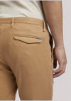PANTALONE UOMO MISTO LINO SLIM FIT CON PINCES CAMMELLO