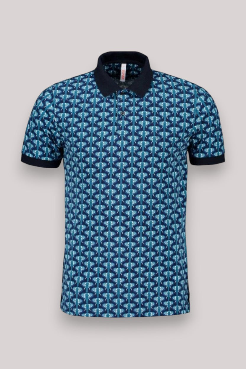 POLO UOMO FANTASIA NAVY BLUE
