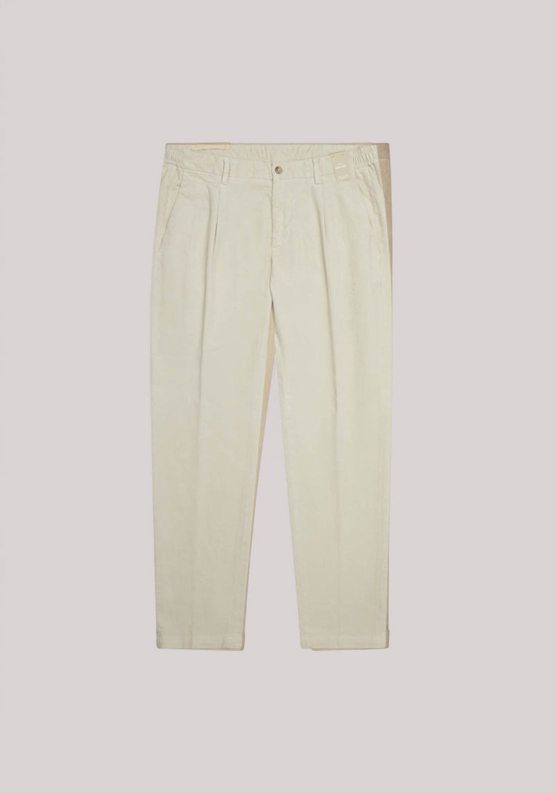 PANTALONE UOMO VELLUTO PANNA