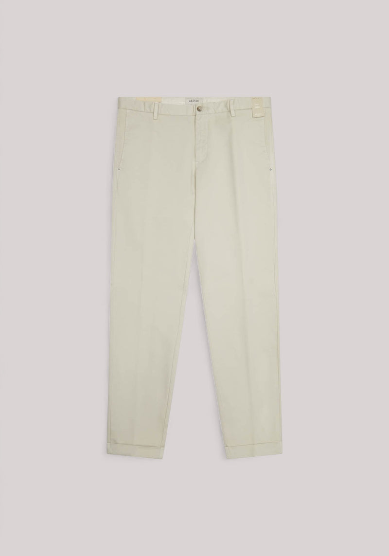 PANTALONE UOMO TRICOTINA SLIMFIT PANNA