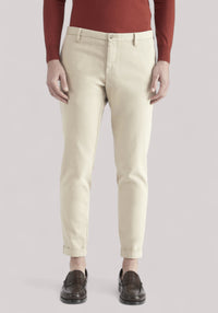 PANTALONE UOMO TRICOTINA SLIMFIT PANNA