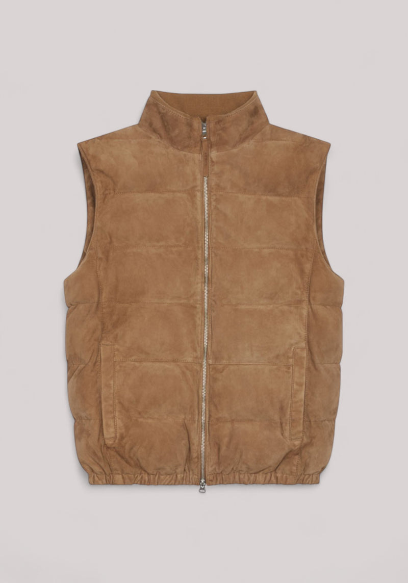 GILET UOMO IN CAMOSCIO CACAO