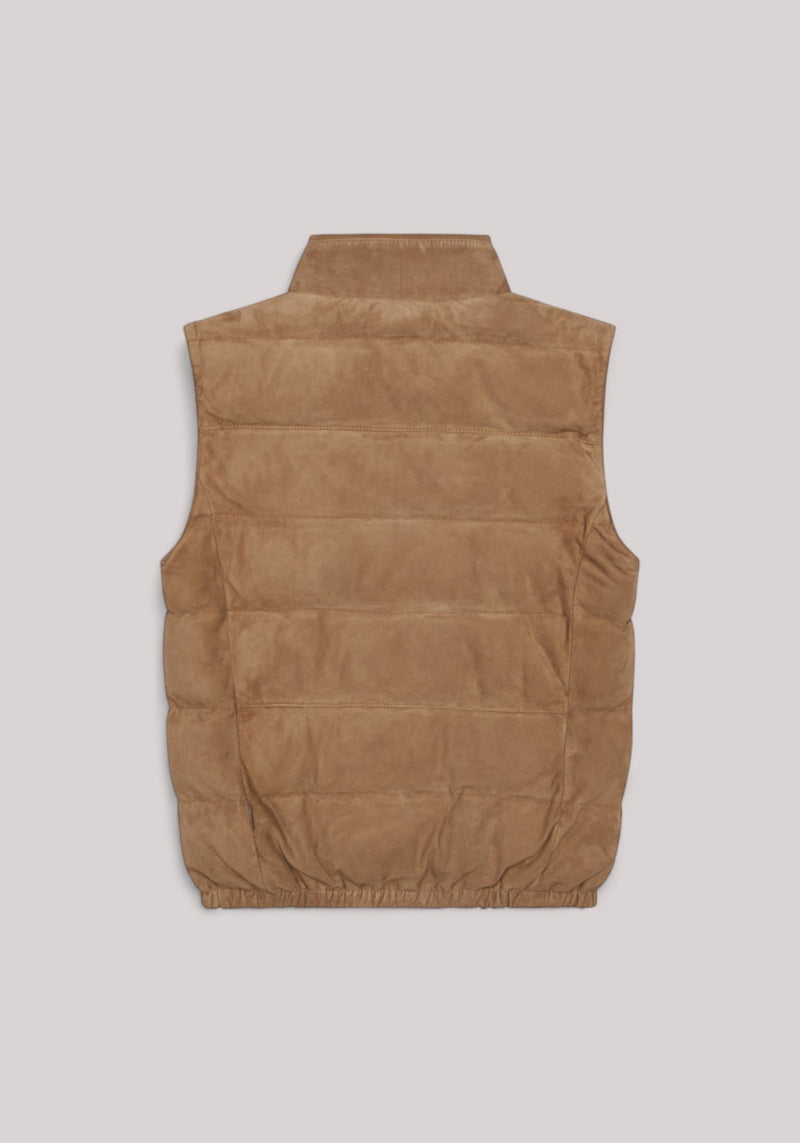 GILET UOMO IN CAMOSCIO CACAO