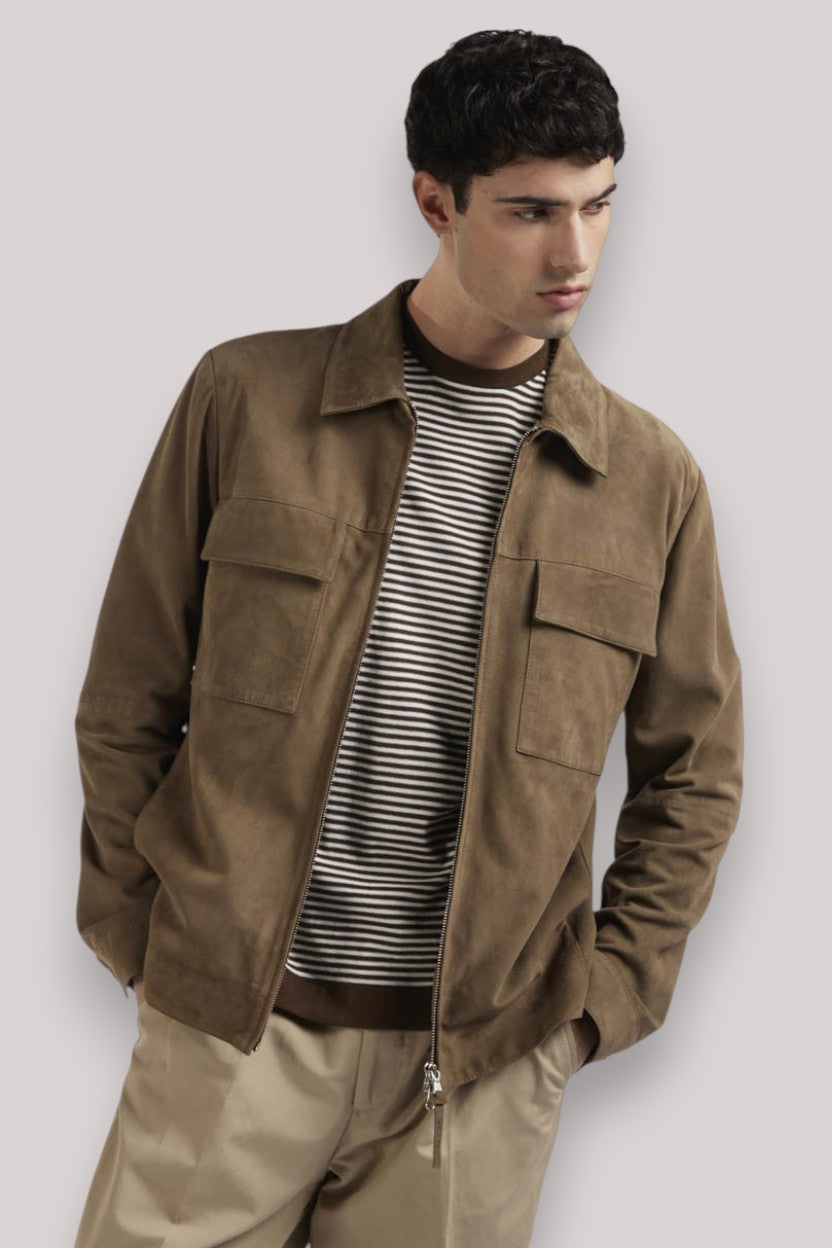 GIUBBINO UOMO CAMOSCIO TORTORA - Linassi