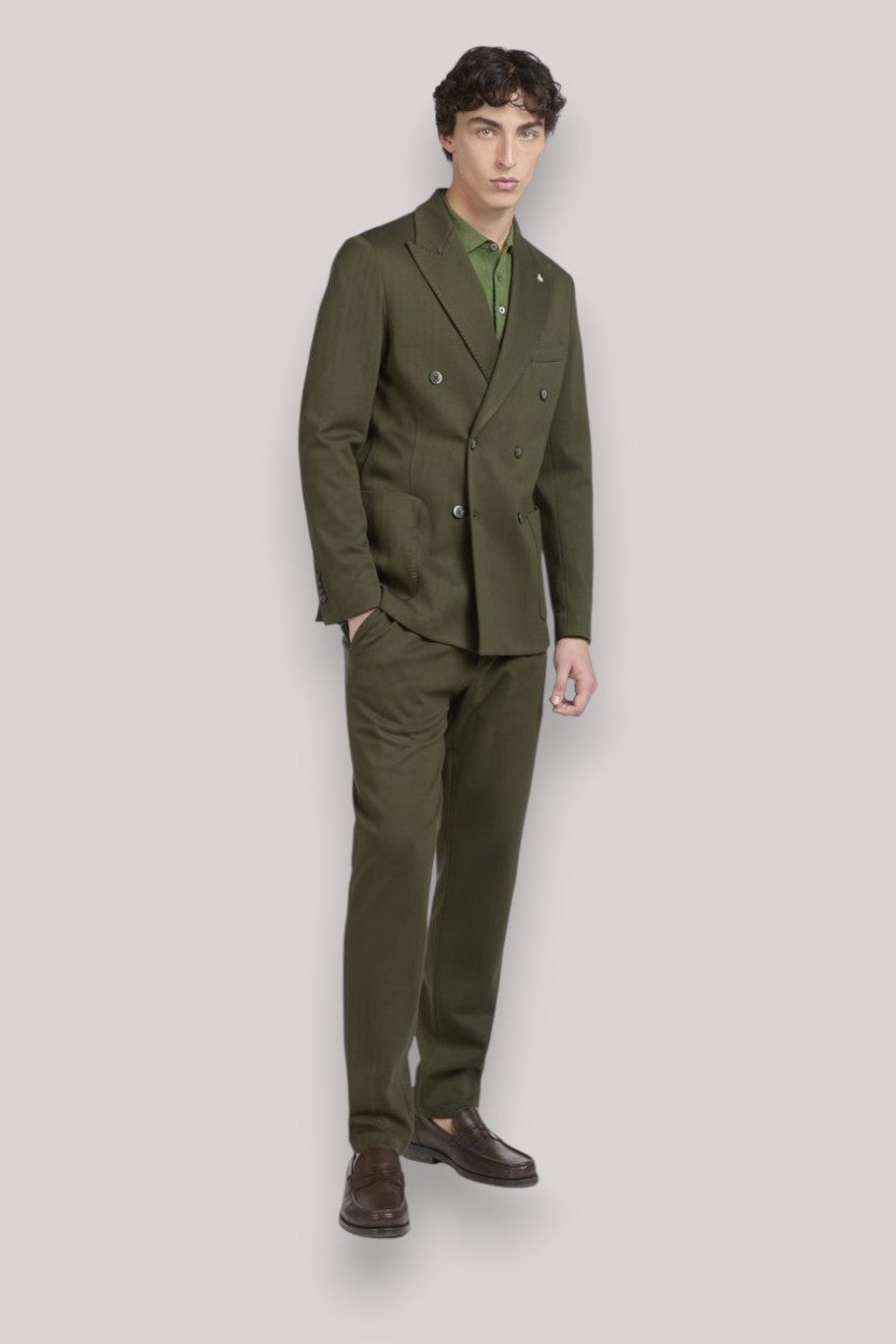 PANTALONE UOMO JERSEY VERDE OLIVA