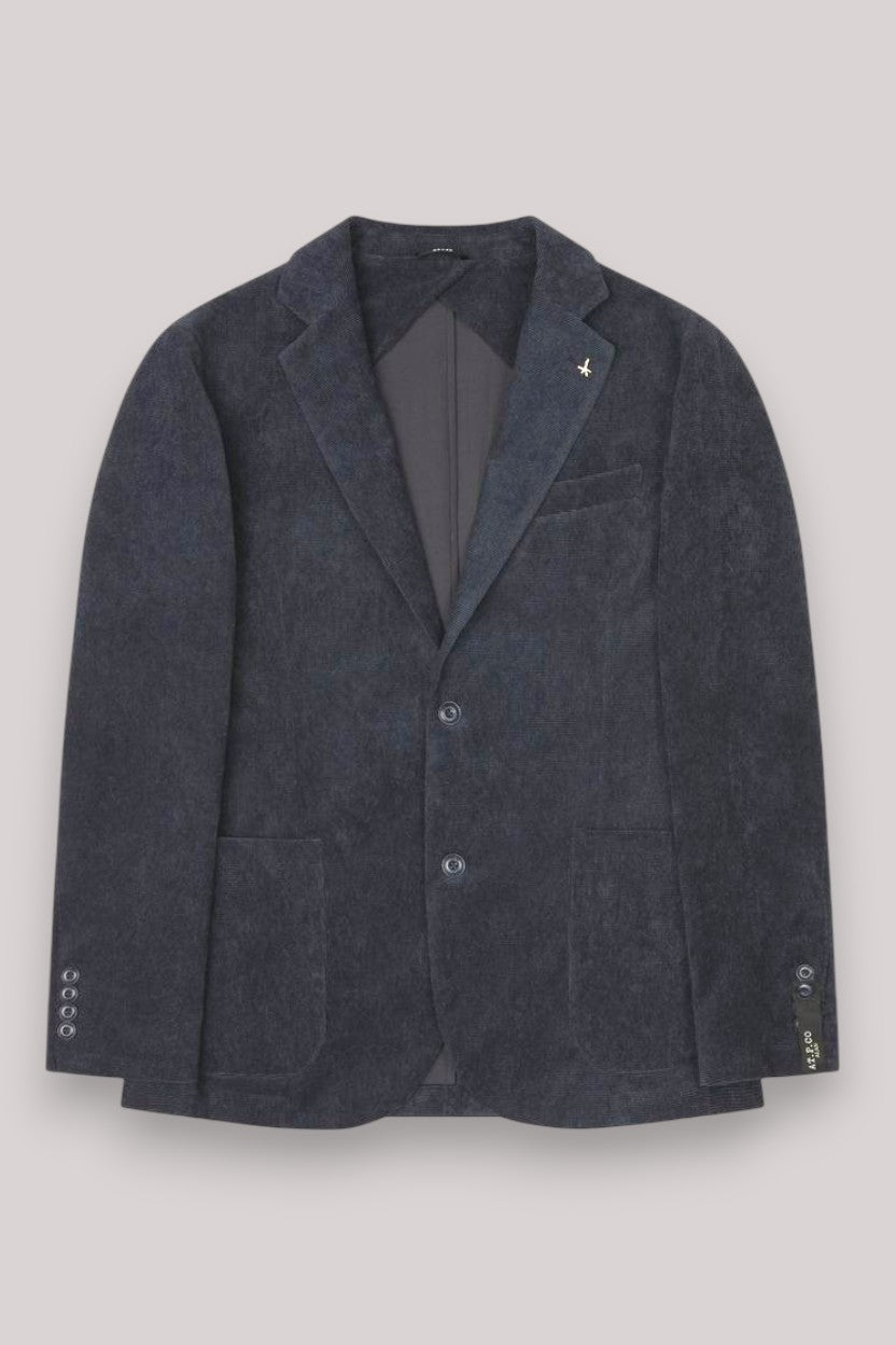 GIACCA UOMO IN FUSTAGNO BLU NAVY - Linassi