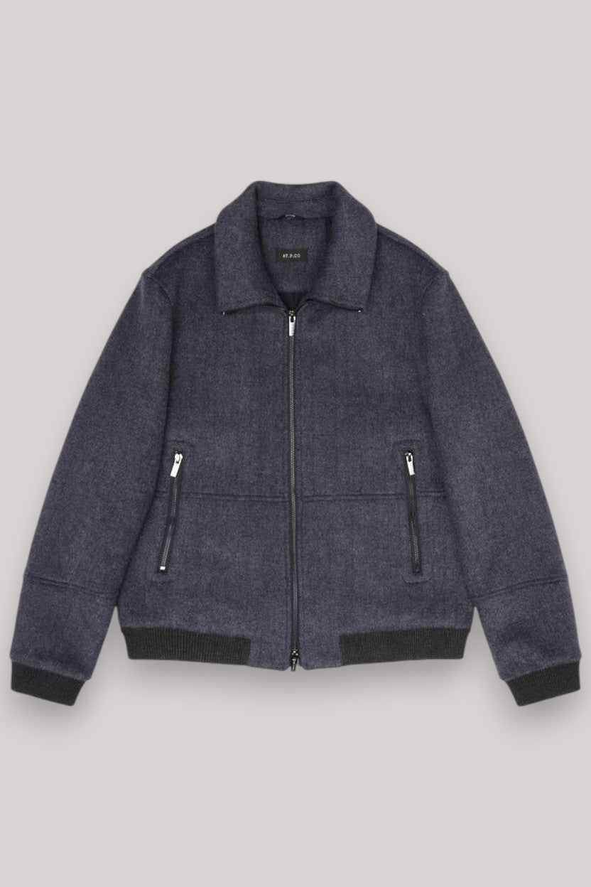 GIUBBINO UOMO IN LANA BLU SCURO - Linassi