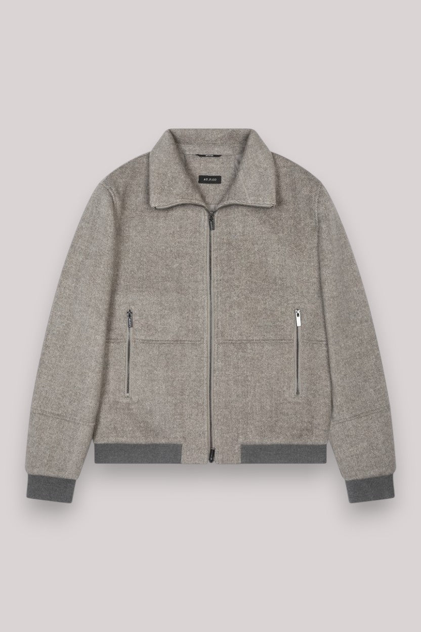GIUBBINO UOMO IN LANA GRIGIO CHIARO - Linassi