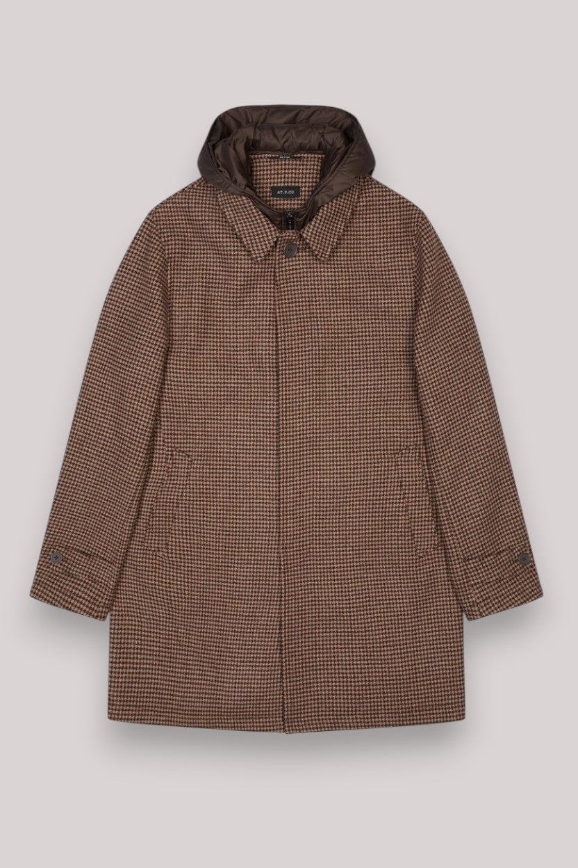 CAPPOTTO UOMO CON CAPPUCCIO MARRONE - Linassi
