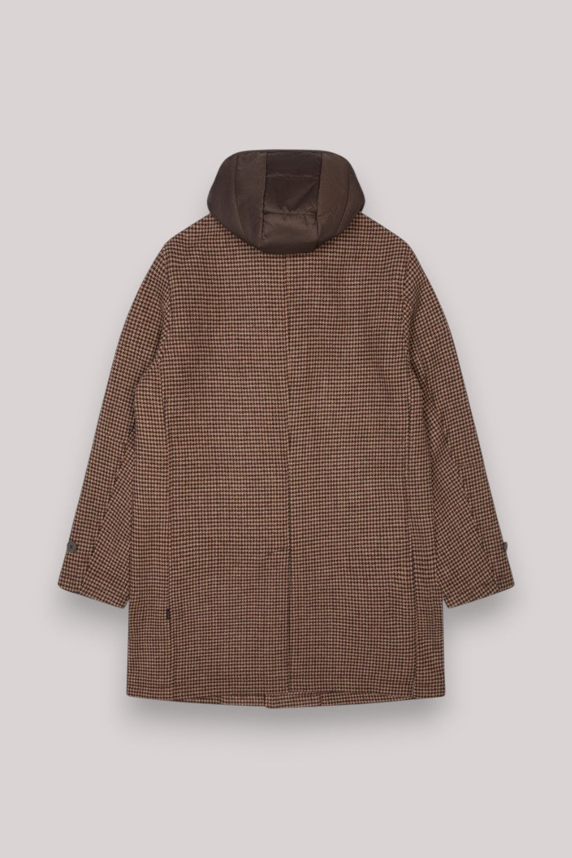 CAPPOTTO UOMO CON CAPPUCCIO MARRONE - Linassi