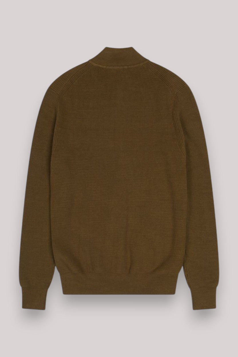 MAGLIA UOMO FULL ZIP CACAO - Linassi