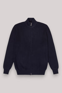 MAGLIA UOMO FULL ZIP BLU NAVY - Linassi
