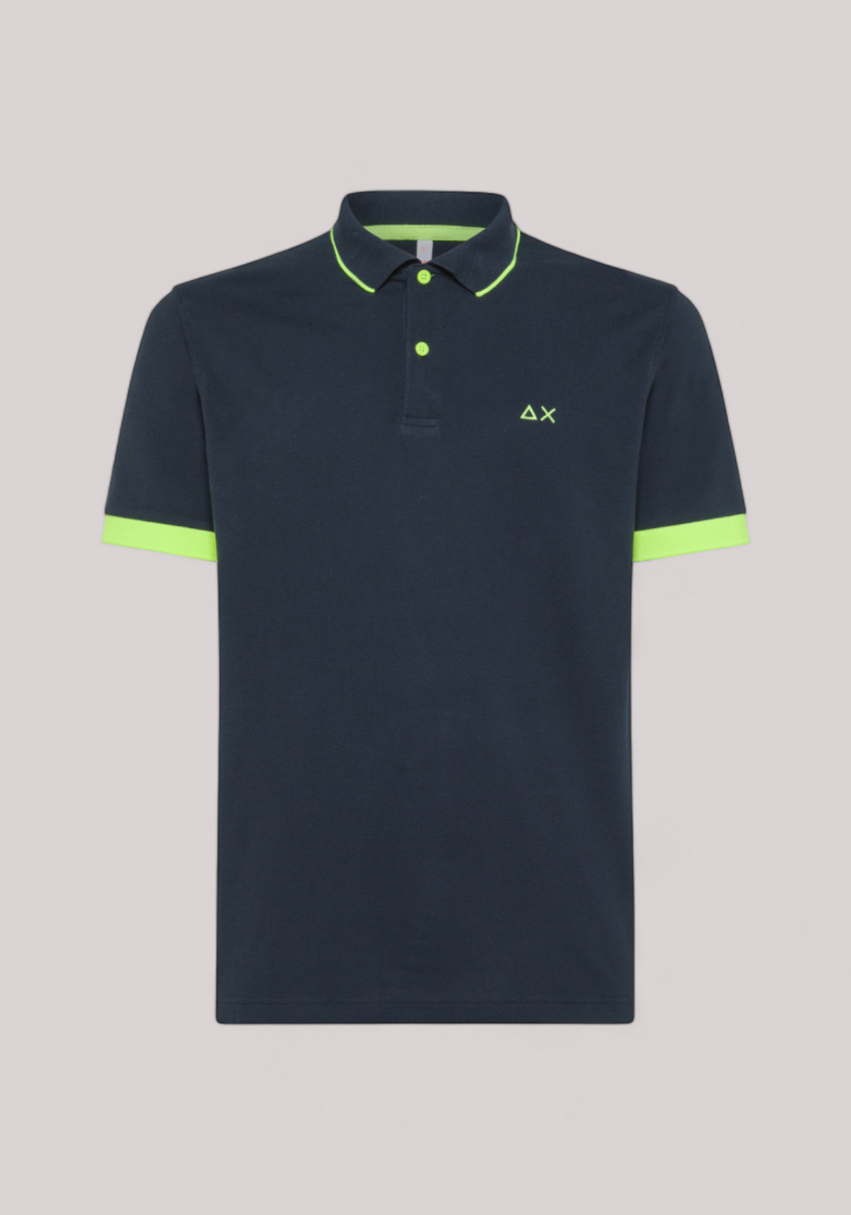 POLO UOMO SMALL STRIPE FLUO NAVY BLUE - Linassi